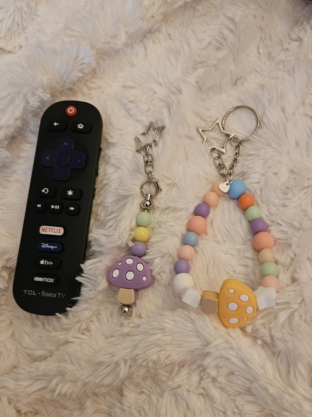 🍄Pastel Mushroom🍄Silicone Keychain & Bracelet Keychain Set